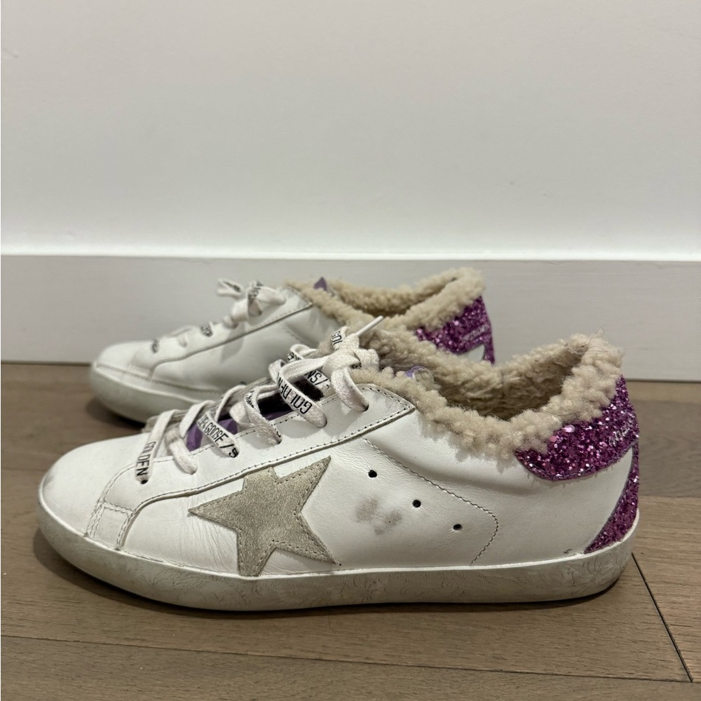 Golden Goose Super-Star Skateboard Shoes Women's Low-Top White/Purple